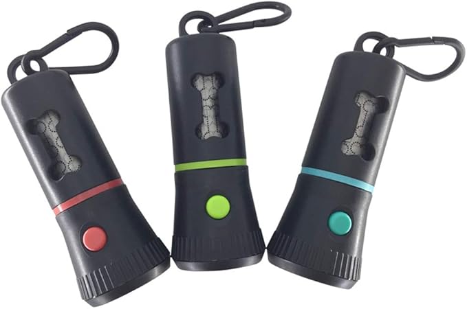 Dog Poop Bag Dispenser with LED Flashlight