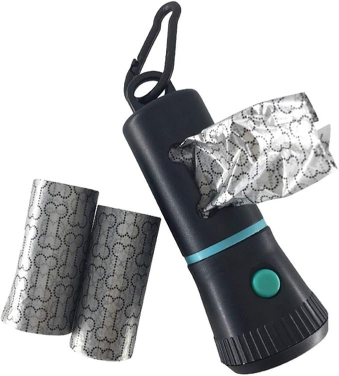 Dog Poop Bag Dispenser with LED Flashlight