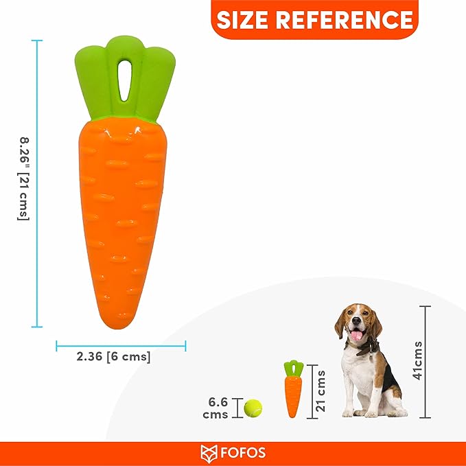 FOFOS Vegi-Bites Carrot - Chew & Squeaky Toy