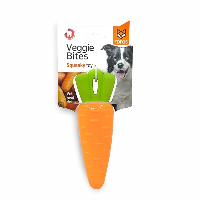 FOFOS Vegi-Bites Carrot - Chew & Squeaky Toy