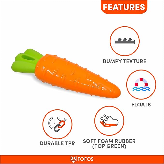FOFOS Vegi-Bites Carrot - Chew & Squeaky Toy