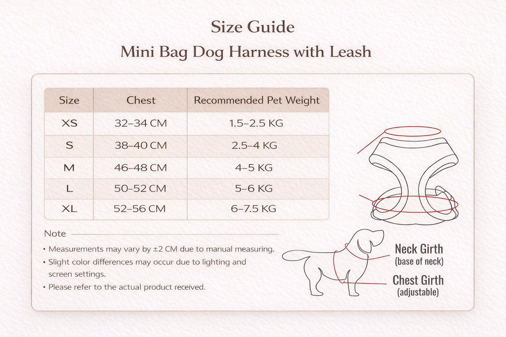 Mini Bag Dog Harness with Leash