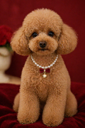 Haus of Pet Pearl Bow Collar with Gold Bell – Adjustable Luxury Pet Necklace