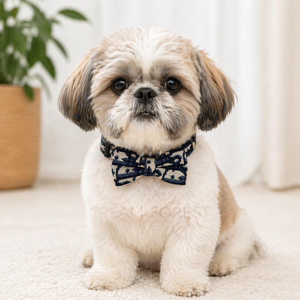 Haus of Pet Monogram Print Bow Collar & Leash Set – Luxe Designer-Inspired Dog Set