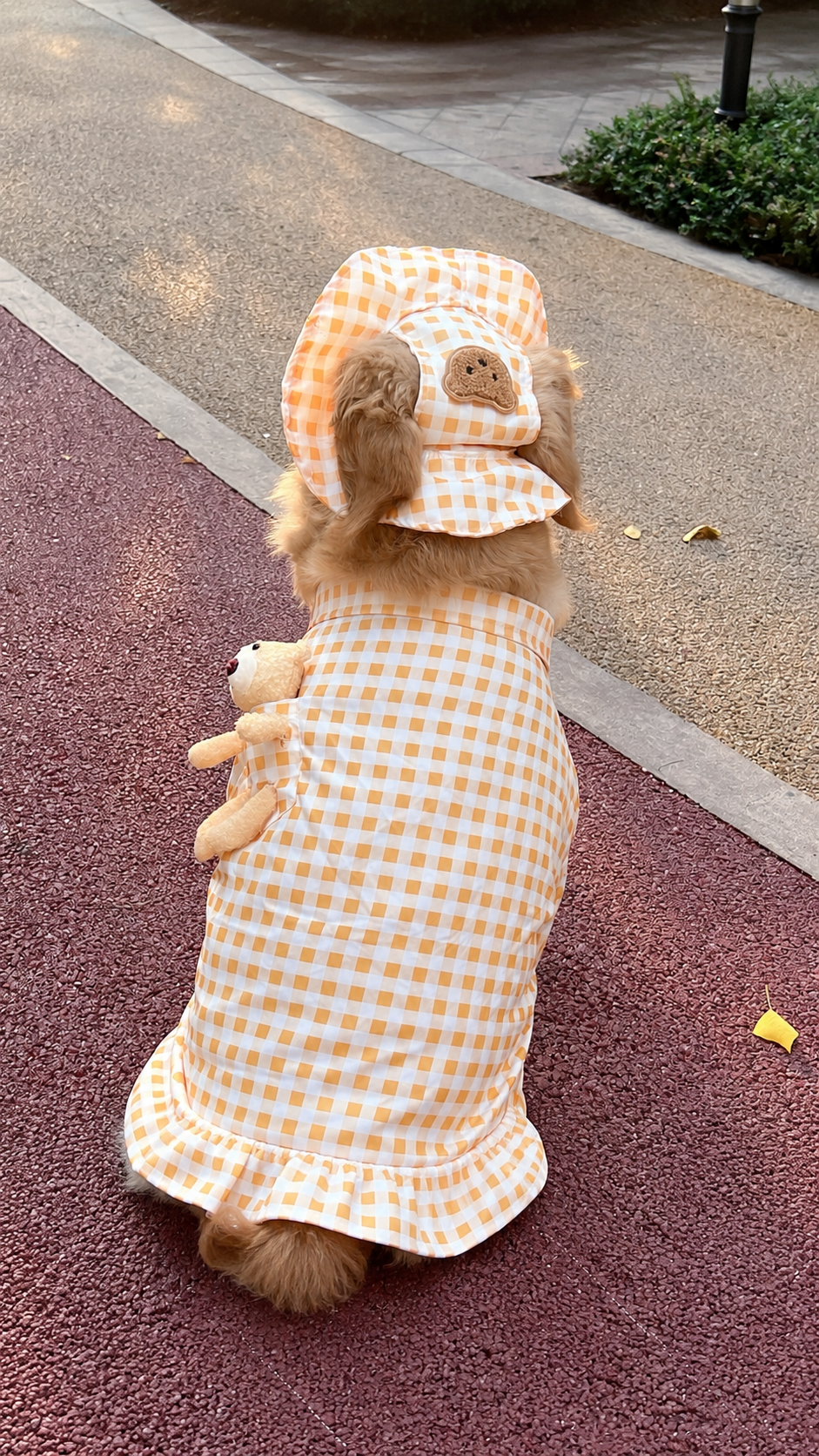 Haus of Pet Teddy Check Gentleman Shirt & Hat Set