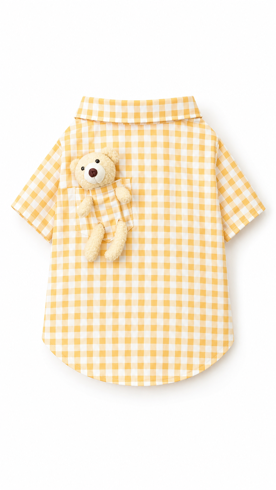 Haus of Pet Teddy Check Gentleman Shirt & Hat Set