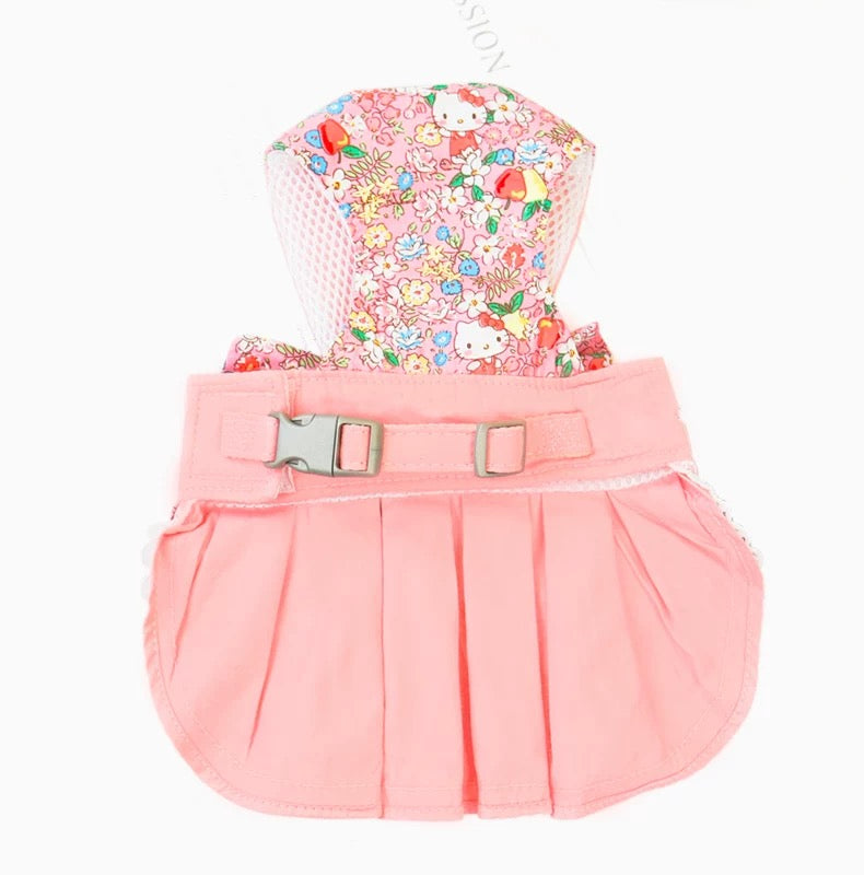 Floral Tulle Princess Dress Harness & Leash Set